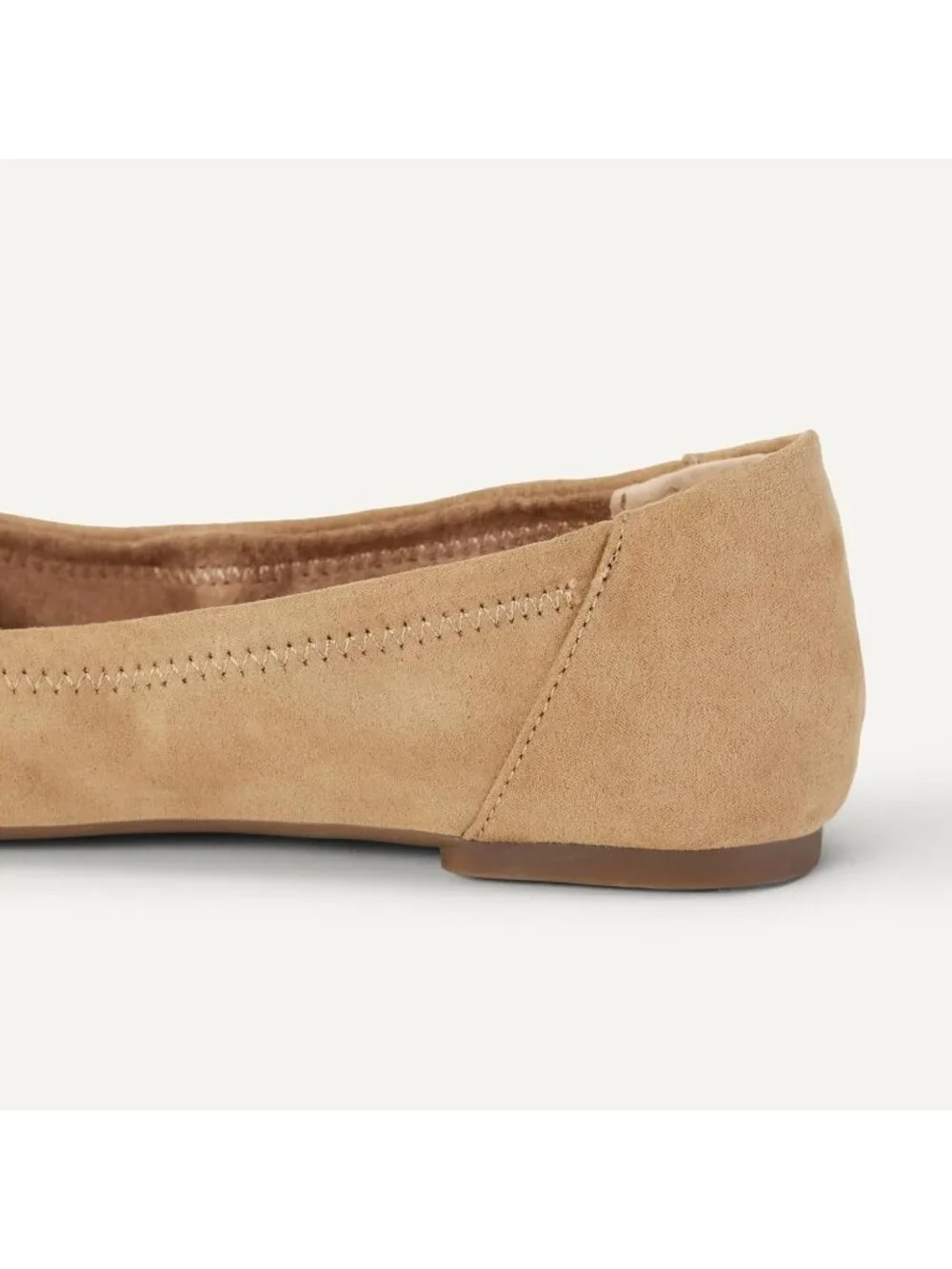 Amazon Essential Womens Tan Microsuede Synthetic Comfortable Slip On Ballet Flat